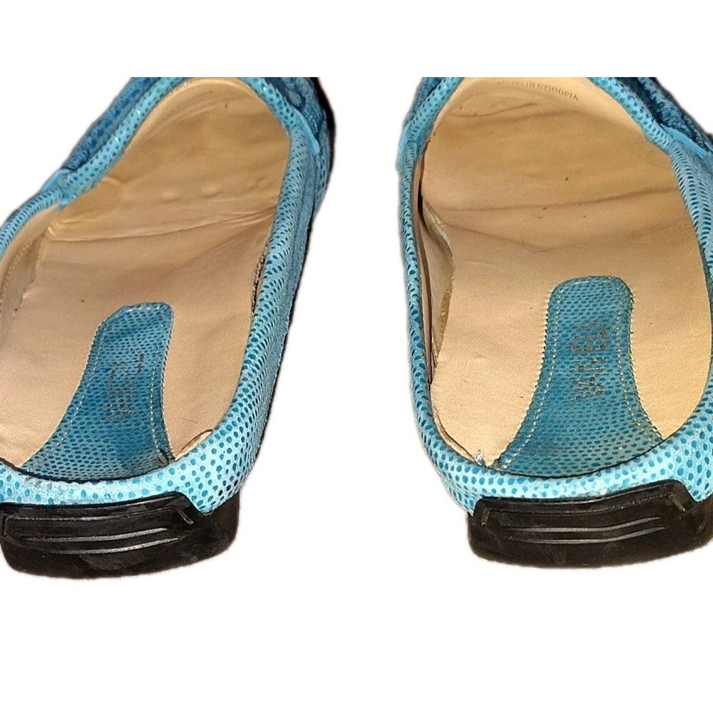 VANELi Turquoise Blue Lizard Embossed Leather Mules Loafers Women’s Size 9 A - Picture 7 of 14